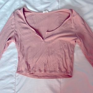 Small pink cropped long sleeve